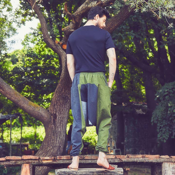 Los Banditos - Wholesale Pants - Men's - Tie Waist One Size Mens Cotton Harem Pants3