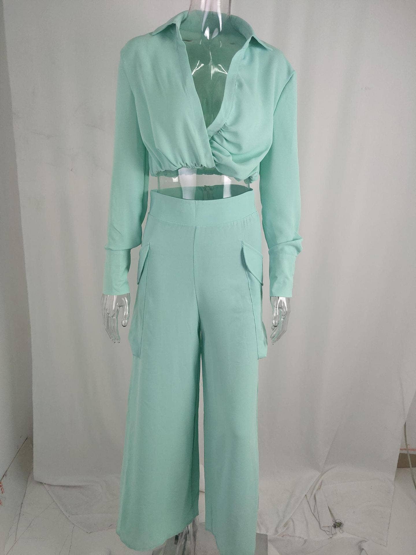 Lily Clothing - Wholesale Top & Pant Set (NOT Loungewear) - Women's - SOLID COLOR TEMPERAMENT COMMUTER FASHION SET11