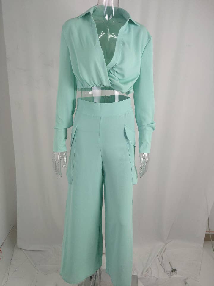 Lily Clothing - Wholesale Top & Pant Set (NOT Loungewear) - Women's - SOLID COLOR TEMPERAMENT COMMUTER FASHION SET11