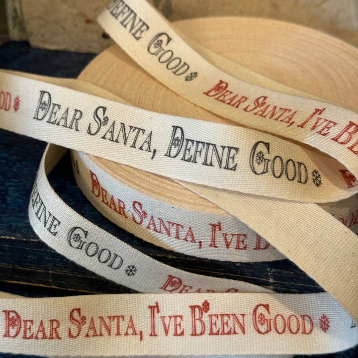 Monahan Papers - Vente Ruban – emballage cadeau - Cher père Noël, j'ai été bon ~ Cher père Noël, définis le bien1