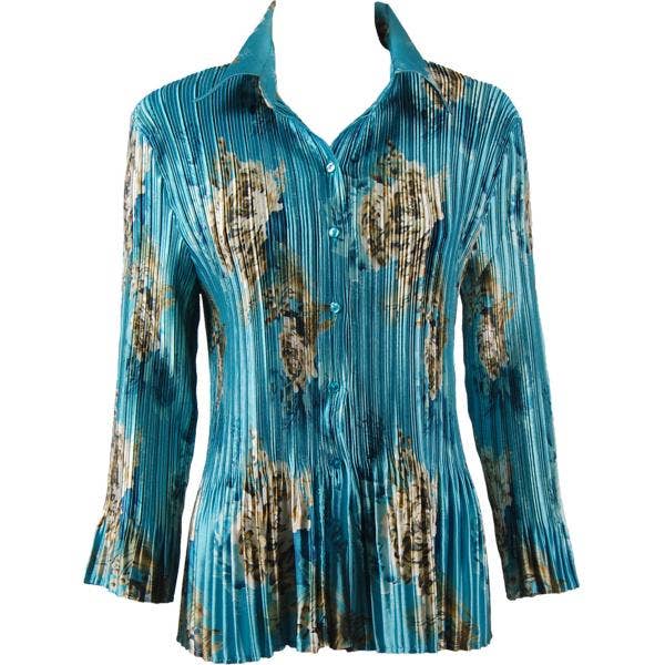 The Magic Scarf Company - Wholesale Button Down Shirt - Women's - 1148 - Satin Mini Pleats Blouses22