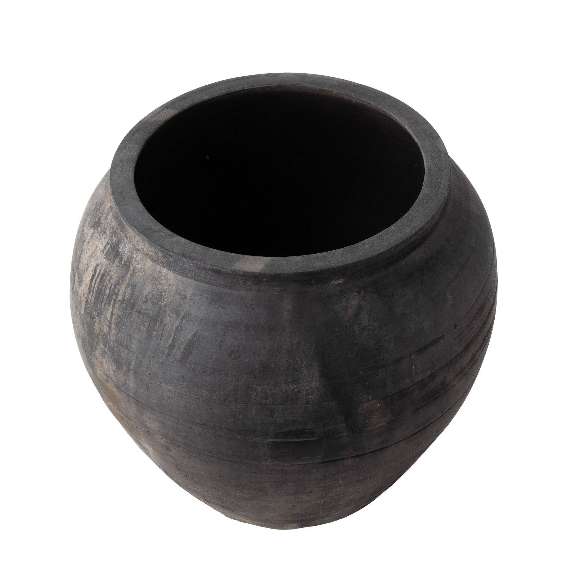 Gris Pot en argile gris noir vintage CN1154 en vente sur Faire1