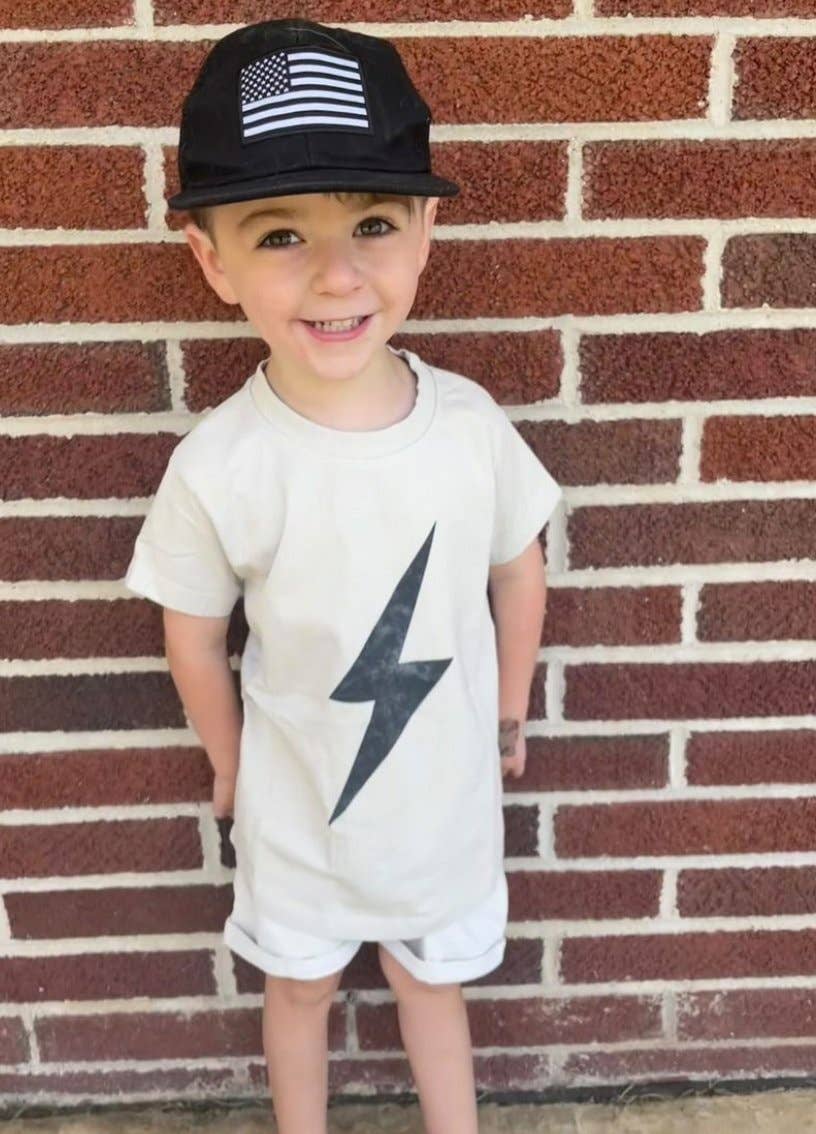 Little Rad Things - Wholesale Screen Printed T-Shirt - Kids - Boys Clothes Greige Acid Wash Spark Tee - USA Made8