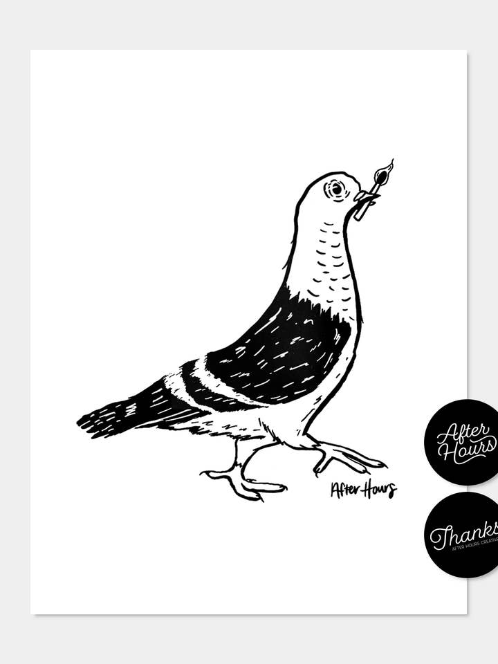 Imprimé Pigeon pour la vente par After Hours Creative