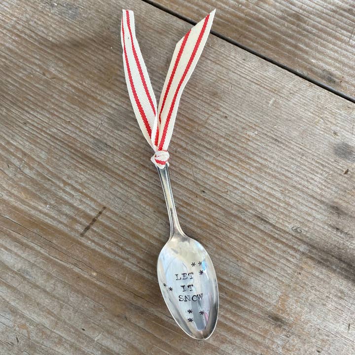 Adorno Navideño de Cuchara Estampada Ecológica - Que Nieve para venta al por mayor de Laughing Frog Studio