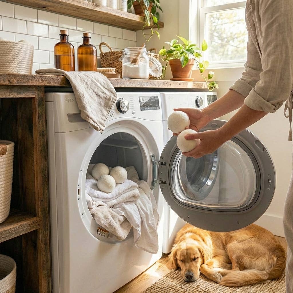 Bamboo Switch - Vente Balles de sèche-linge - Ensemble de 6 balles de séchage en laine biologique | Blanc | Faire Market2