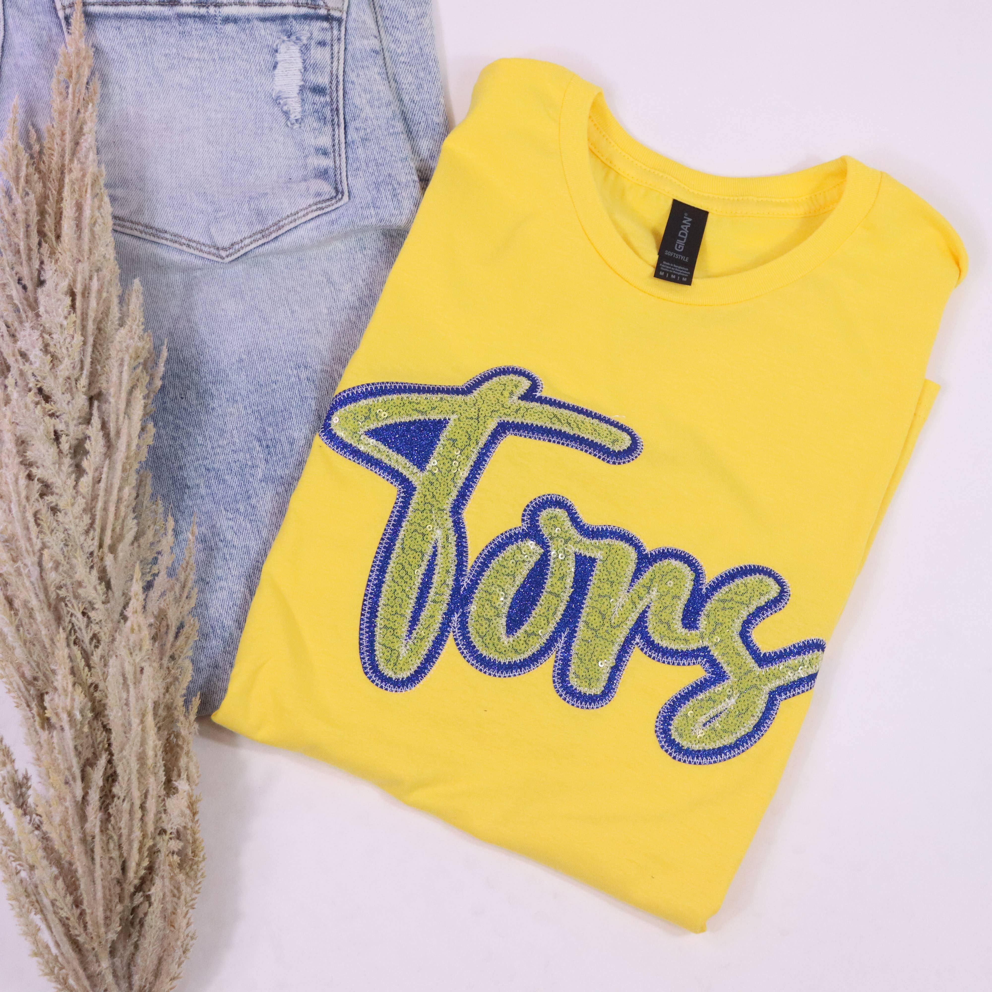 Shop Southern Belle - Wholesale T-Shirt - Women's - Game Day Custom School Spirit Wear Real Sequins Short Sleeve9