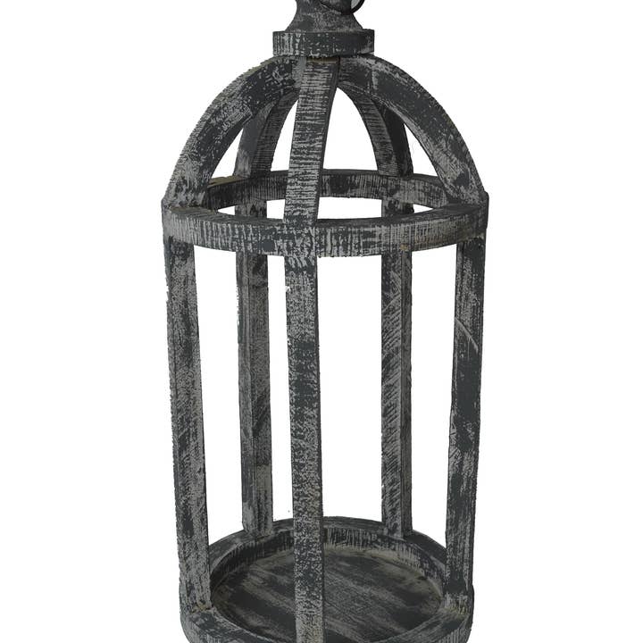 My Amigos Imports - Wholesale Lantern - Richmond Round Farmhouse Wood Lantern-12x28 inches-3 Colors