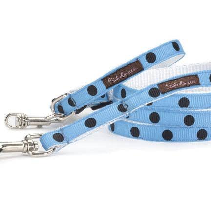 Tekoppeblå/sort prik krave/sele/bly - 106 for engroshandel hos Trish Hampton