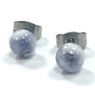 Helen Chalmers - Wholesale Stud/Post Earrings - Agate Handmade Glass Stud Earrings0