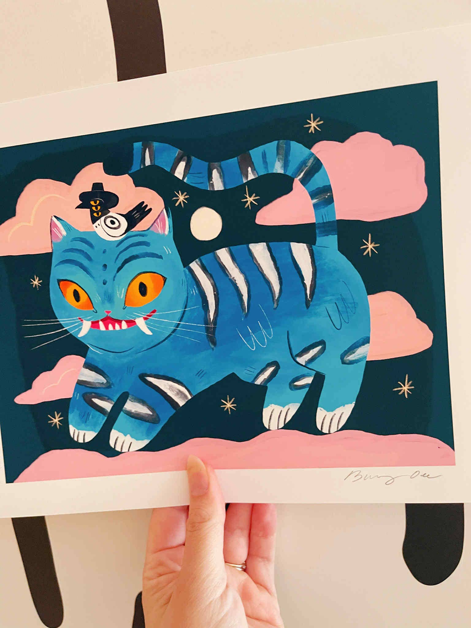 Bunny Dee - Wholesale Art Print - silly derpy tiger 8x10 matte print3