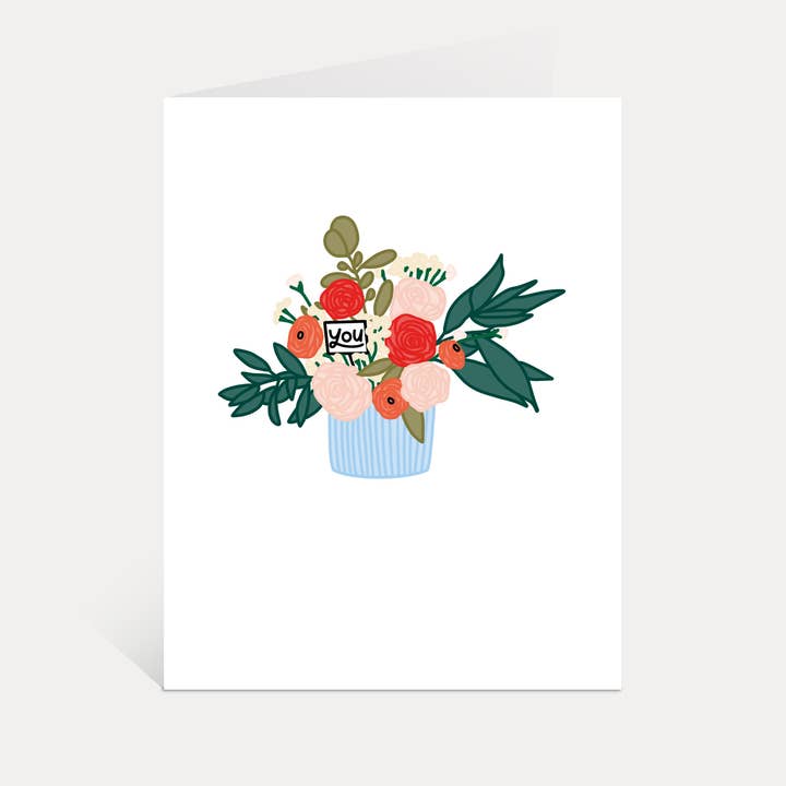 Bouquet For You Card | Floral Illustration, Thinking Of You for wholesale by Just Follow Your Art