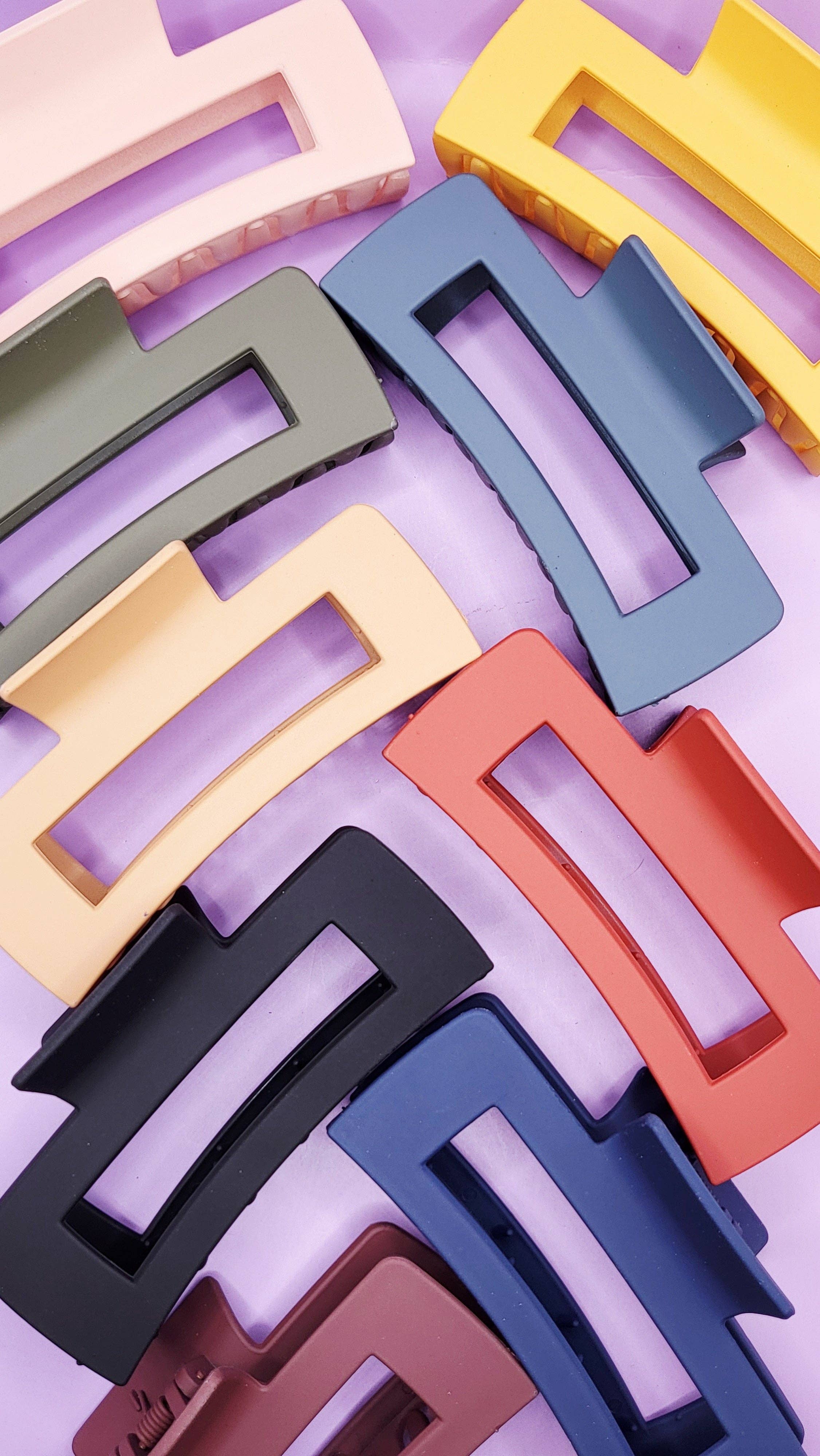 Multicolor Bold Block Colour Hair Clamps Pack of 12 for wholesale on Faire4