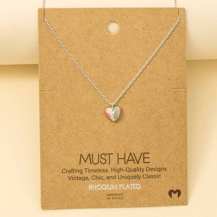 Anarchy Street - Wholesale Pendant/Charm Necklace - Gold Dipped Rainbow Enamel Heart Pendant Necklace5