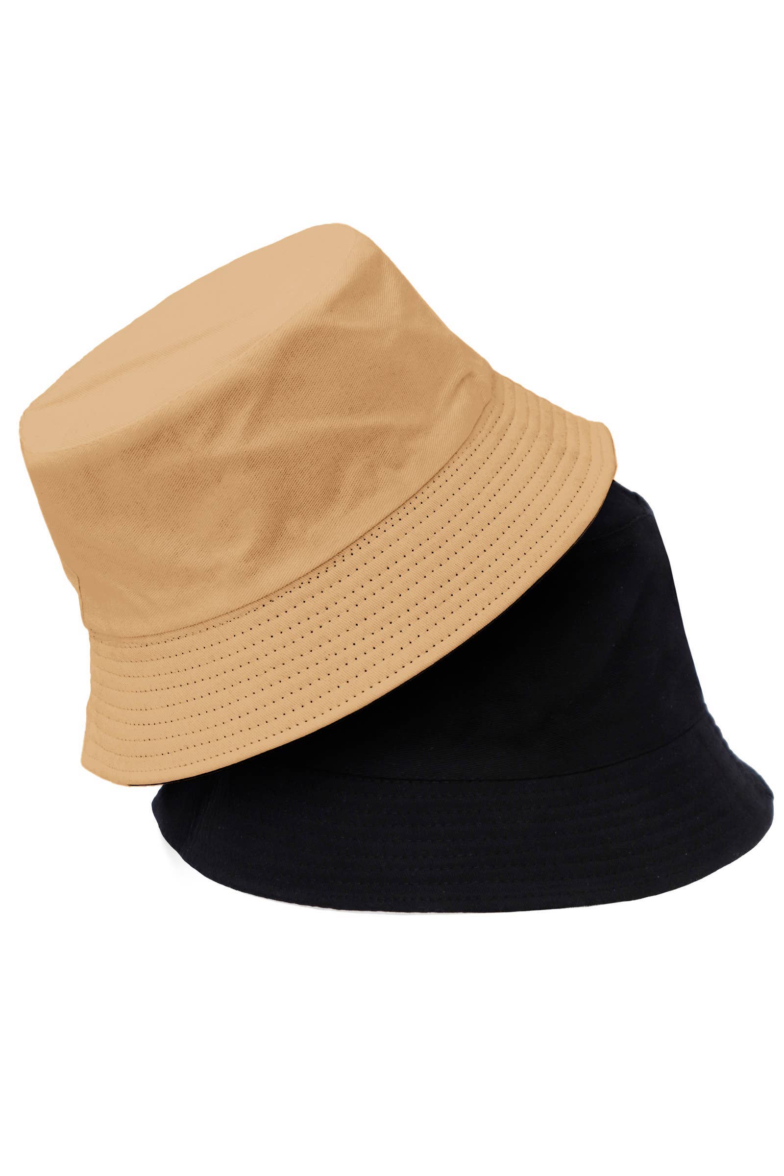 Cap Zone - Vente Bob – unisexe - Chapeau seau en coton uni réversible à fond noir33