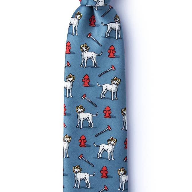 Wholesale Dalmatian Firefighter Skinny Tie Slate Microfiber for