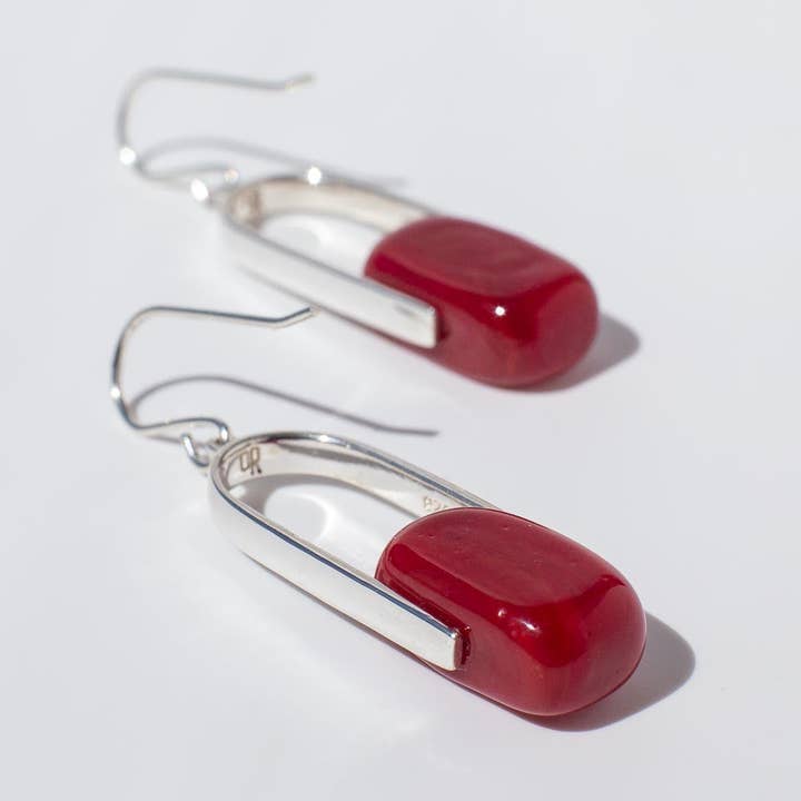Empire Ruby - Silver Earrings for wholesale by OR Design