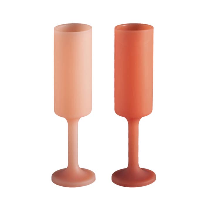porter green | style + sustainability - Vendita all'ingrosso Flute da champagne - Terra + Peach | Seff | Calici da champagne in silicone infrangibile