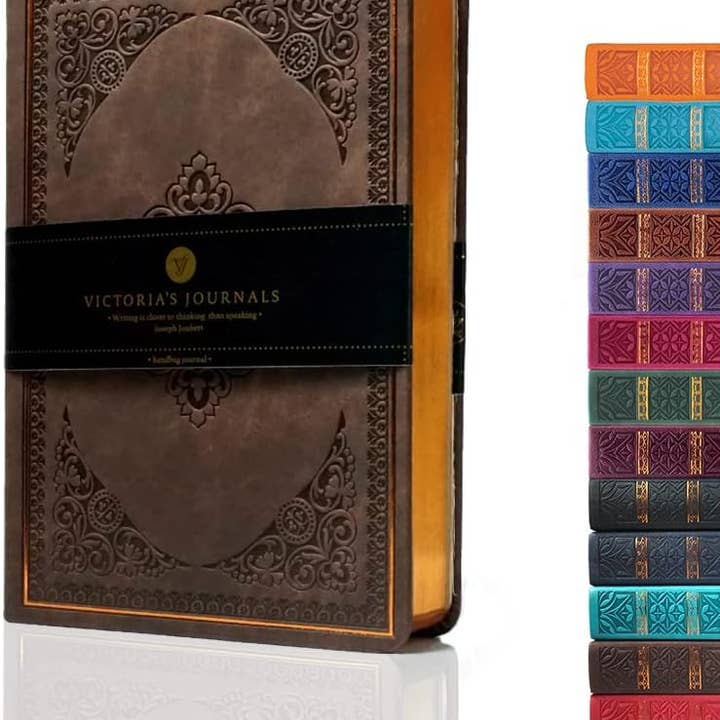 Victoria's Journals - Wholesale Journal/diary - Vintage Classic Style Journal Vegan Leather (Brown)S3