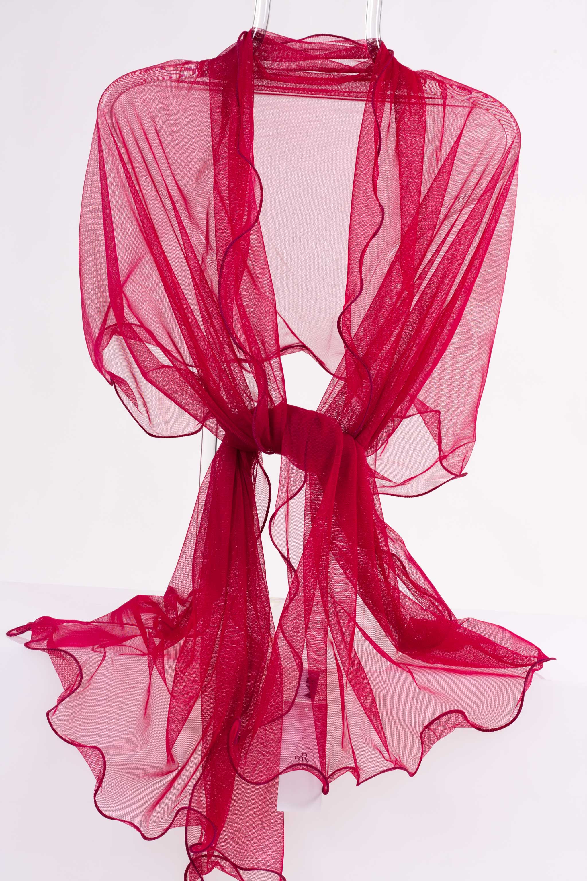 MR Complements - Vente Écharpe – femme - Châle en tulle grande taille aux bords ondulés16