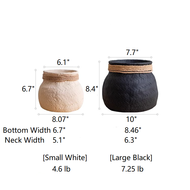 Rustic Reach - Wholesale Plant Pot - Faux Bamboo Woven Cement Planter2