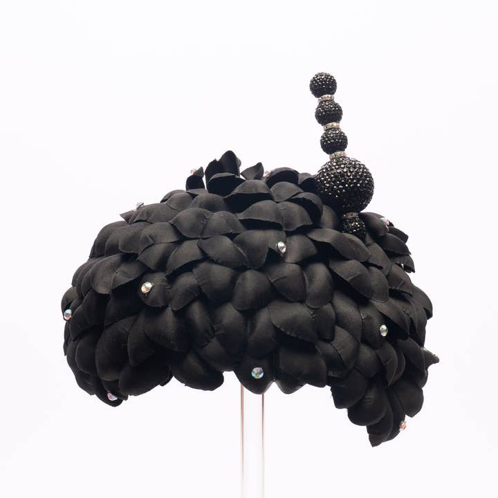 KaKyCo – wholesale Fascinator hat – Women's – Rose petals coving entire hat w/hat pin on one side | AJ869S12