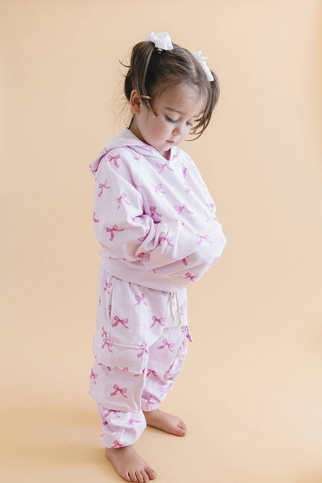 Lucky Panda Kids - Wholesale Top & Pant Set - Kids - Cargo Jogger Set | Pink Bows10