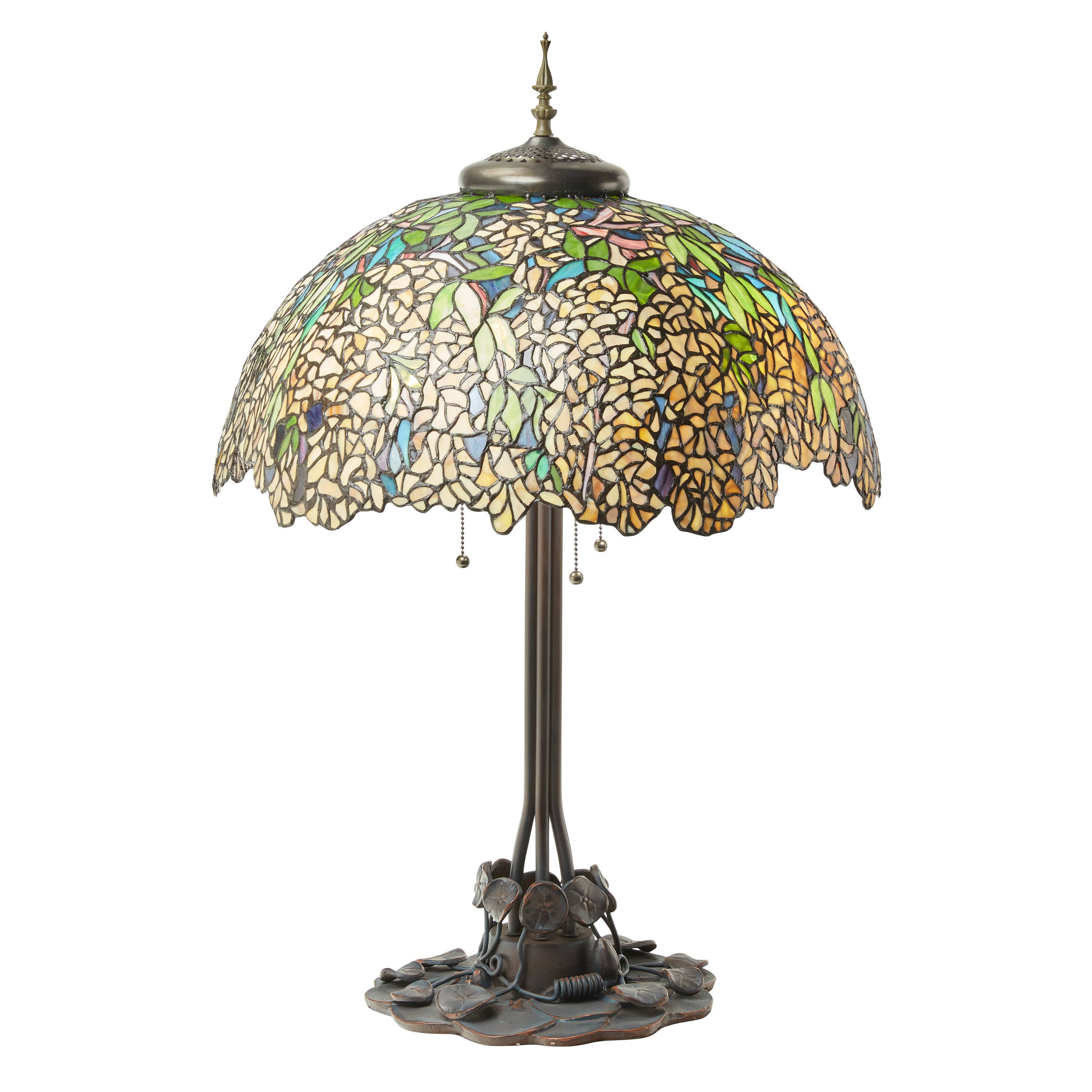 River of Goods - Vente Lampes d'appoint/de bureau - Lampe de table en verre teinté Tiffany 31,75" - Fleur de cytise1