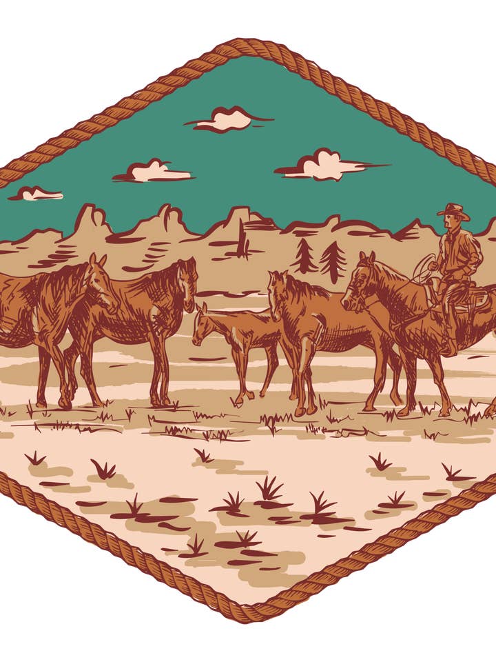 Western Cowboy DTF Ready to press for wholesale by HQL Apparel