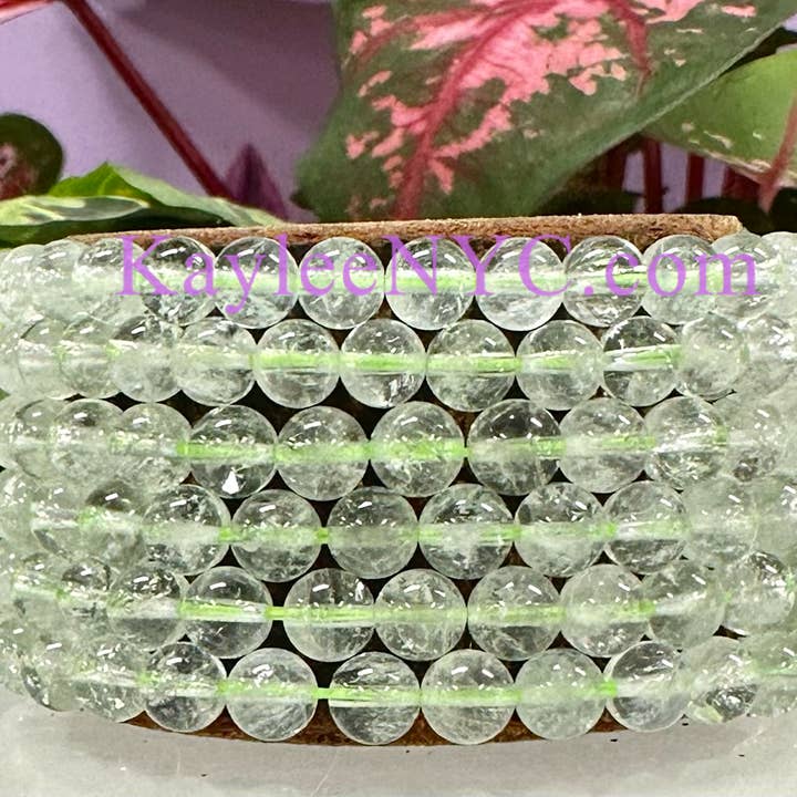 6mm Prasiolite 7.5” Stretch Bracelet crystals healing for wholesale by KayleeNYC