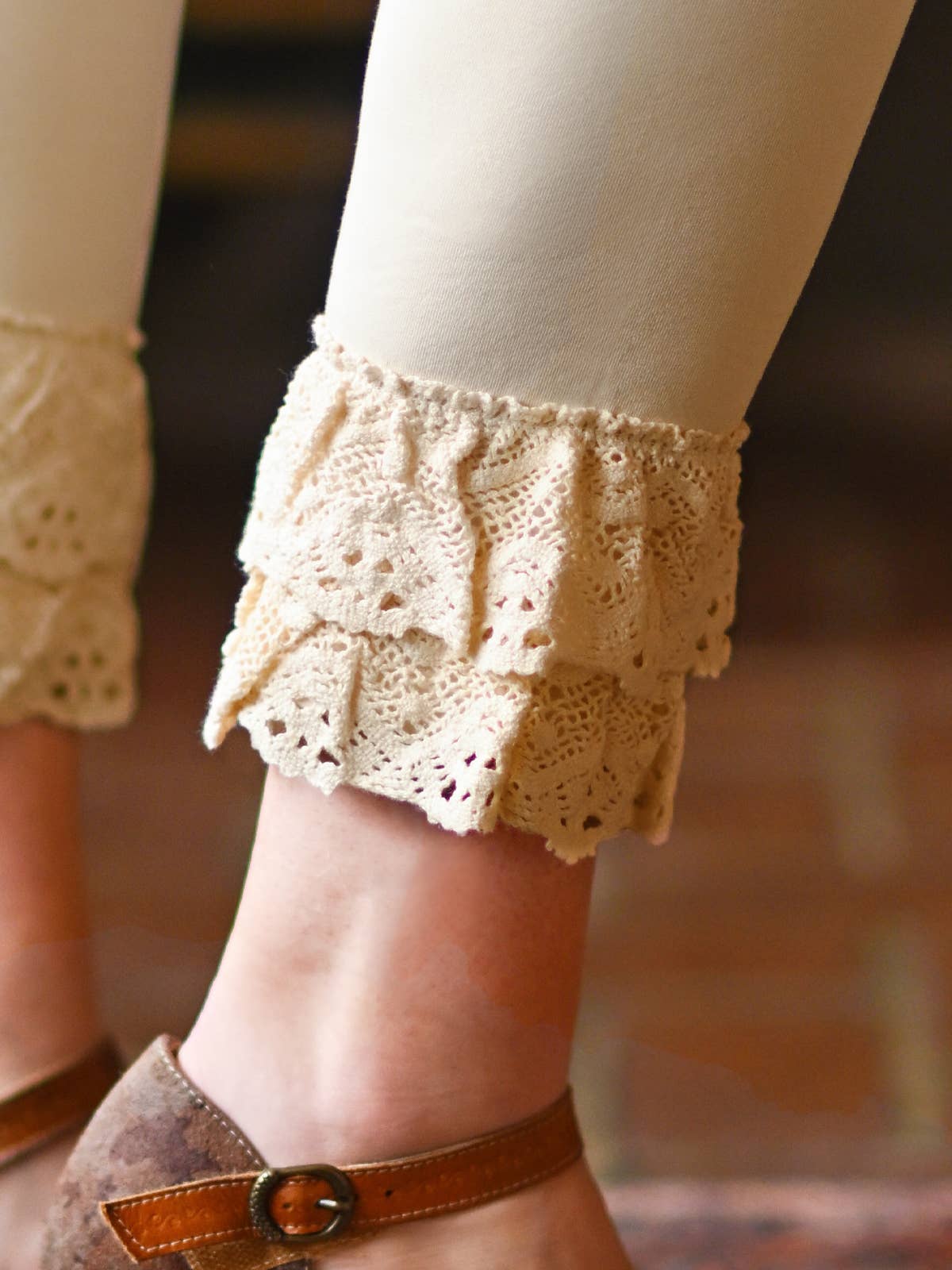 April Cornell Apparel – Calças - Mulher por atacado – Tutu Legging - Cru1