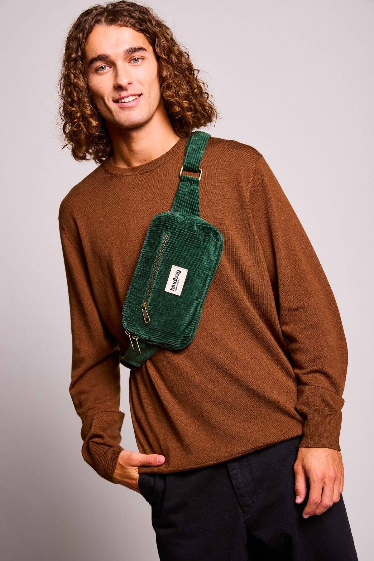 Hindbag - Wholesale Belt Bag - Unisex - Harry Pine Green Corduroy Fanny Pack0