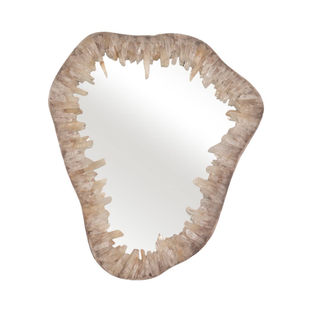 Sagebrook Home - Wholesale Wall Mirror - Wall Mirror - Ivory Glass Quartz Organic Edge, 33 in.4