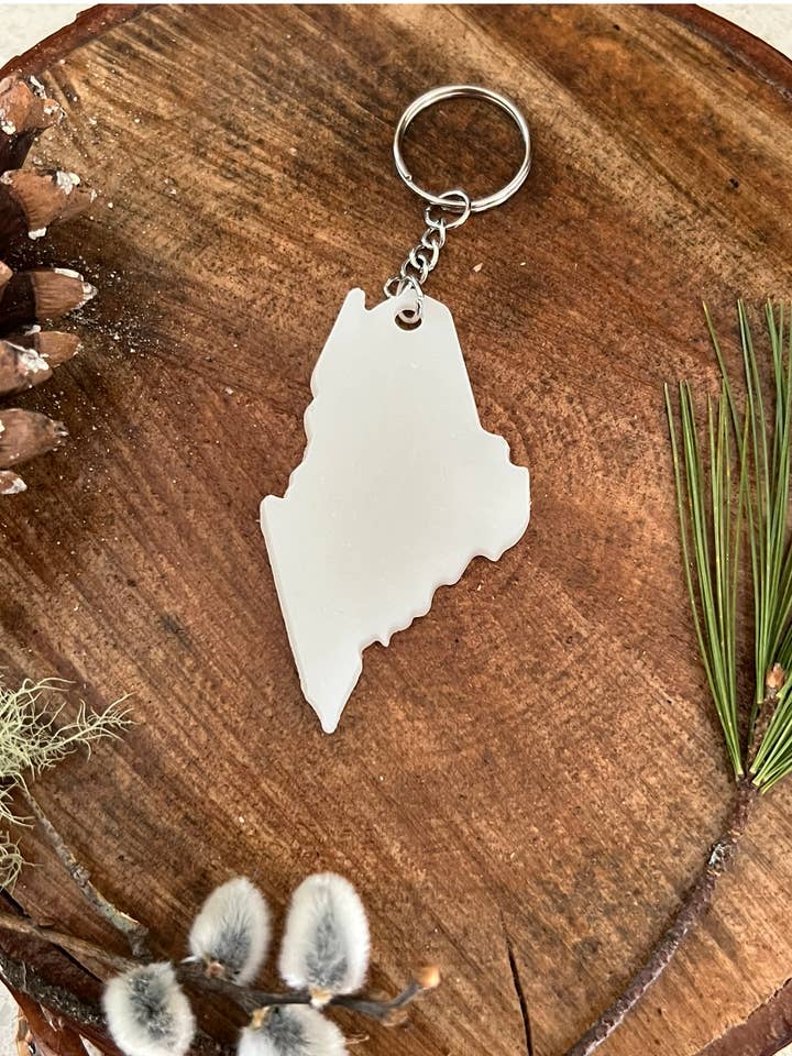 Lot de 5 porte-clés Maine (couleurs unies), aléatoire pour la vente par KTapDesigns