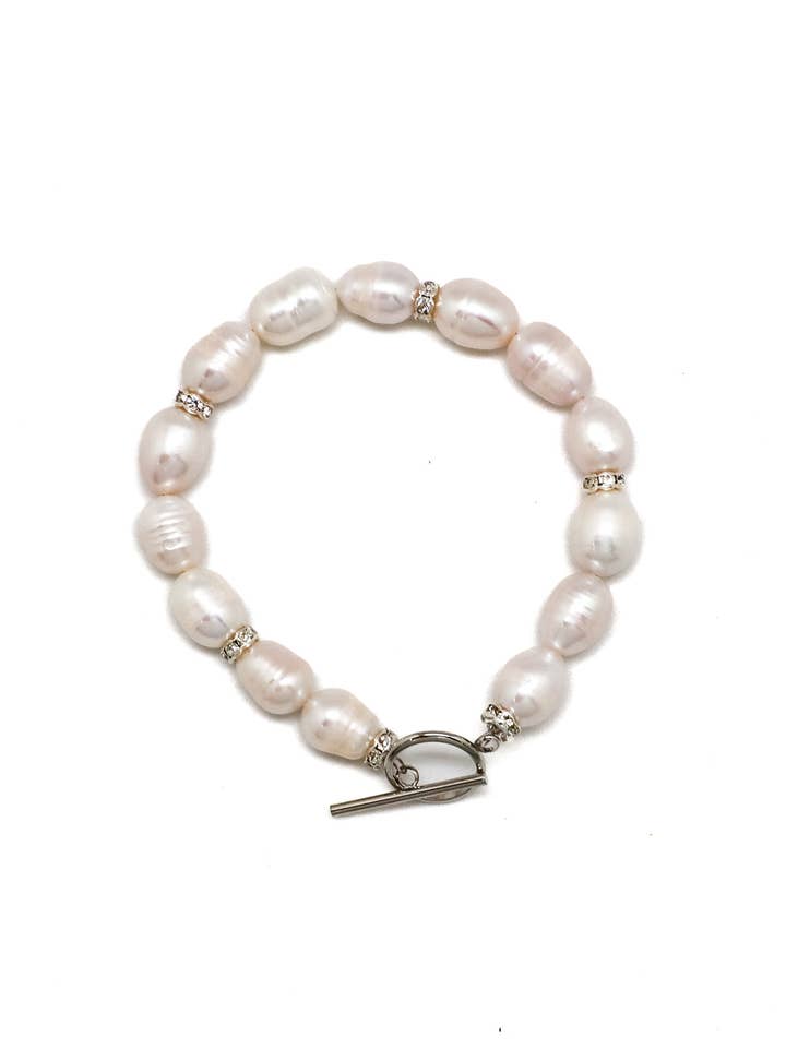 Bracelet Toggle Freshwater Pearls(10mm)w/Sterling Silver for wholesale by Rant & Rave Classic
