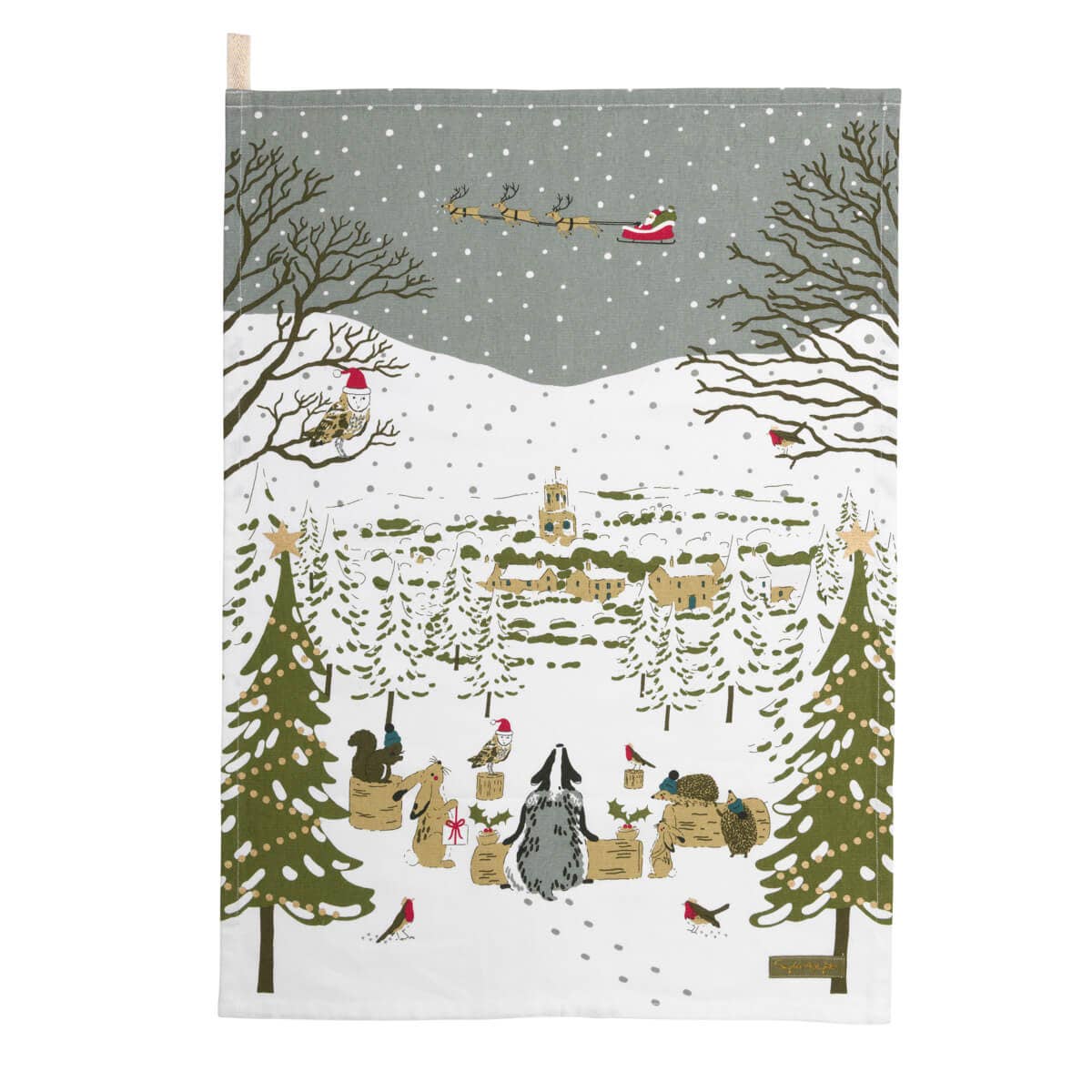 Sophie Allport - Wholesale Tea Towel - Festive Forest Tea Towel (Set of 2)1