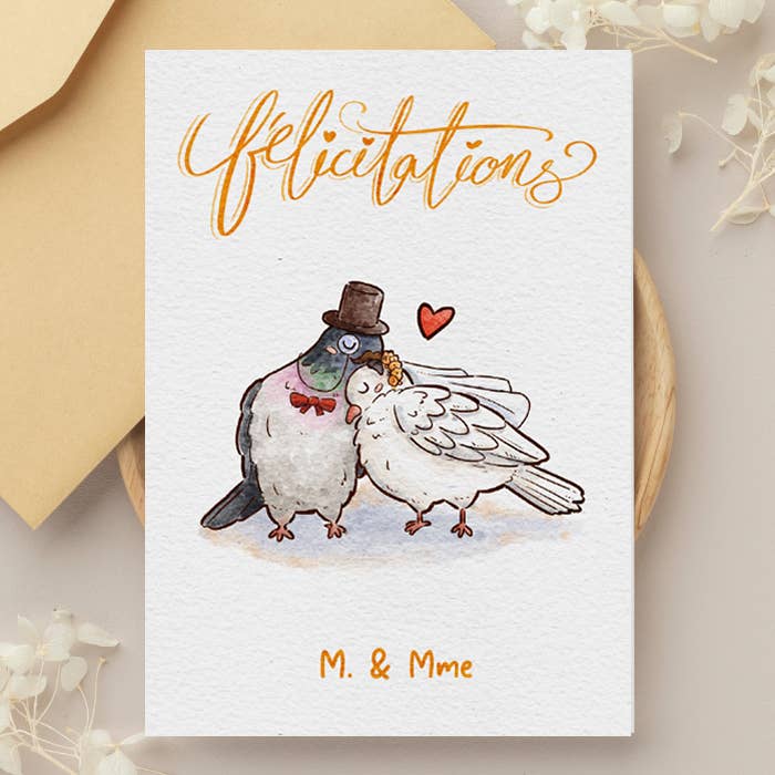 Wedding Card - Lovebirds (A6) for wholesale by Chew's Atelier