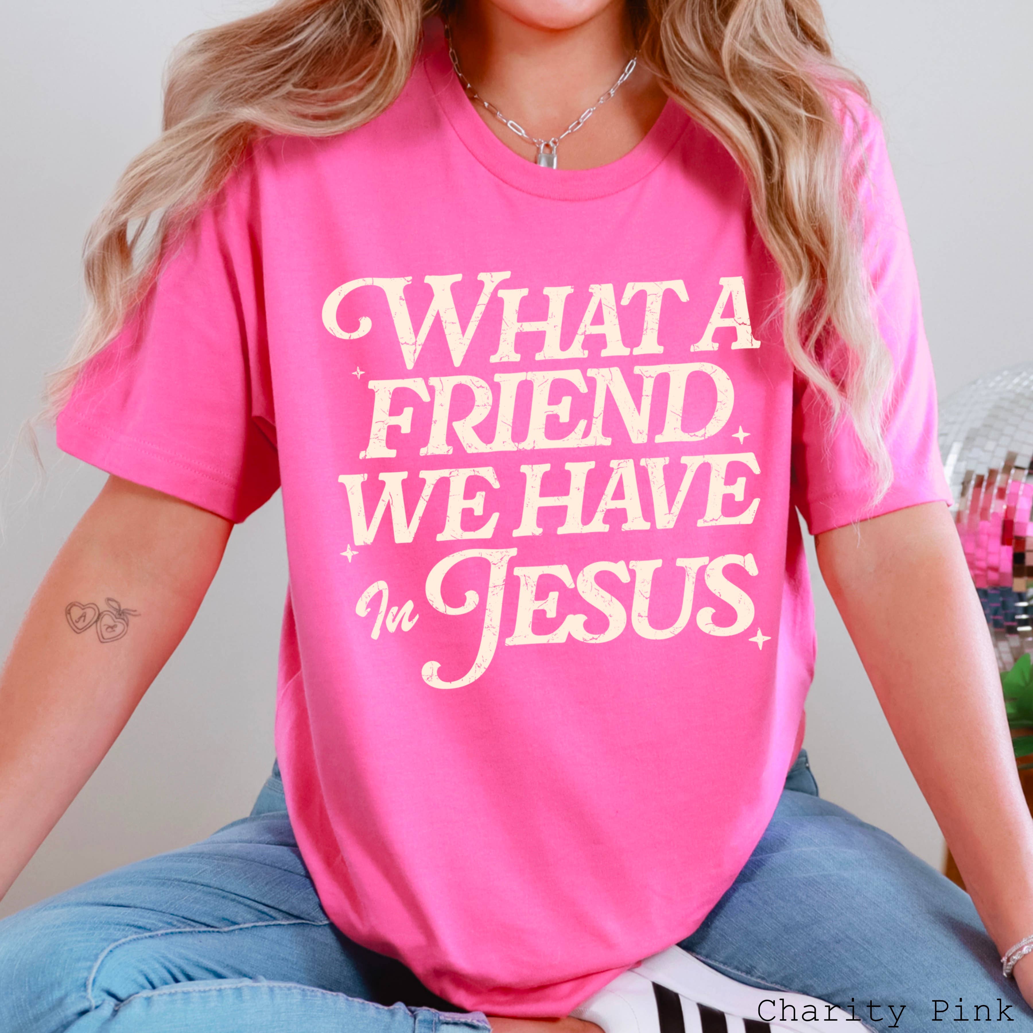 Shoppe SHC - Wholesale T-Shirt (Graphic) - Women's - What A Friend We Have In Jesus Graphic Shirt | Bella Canvas4