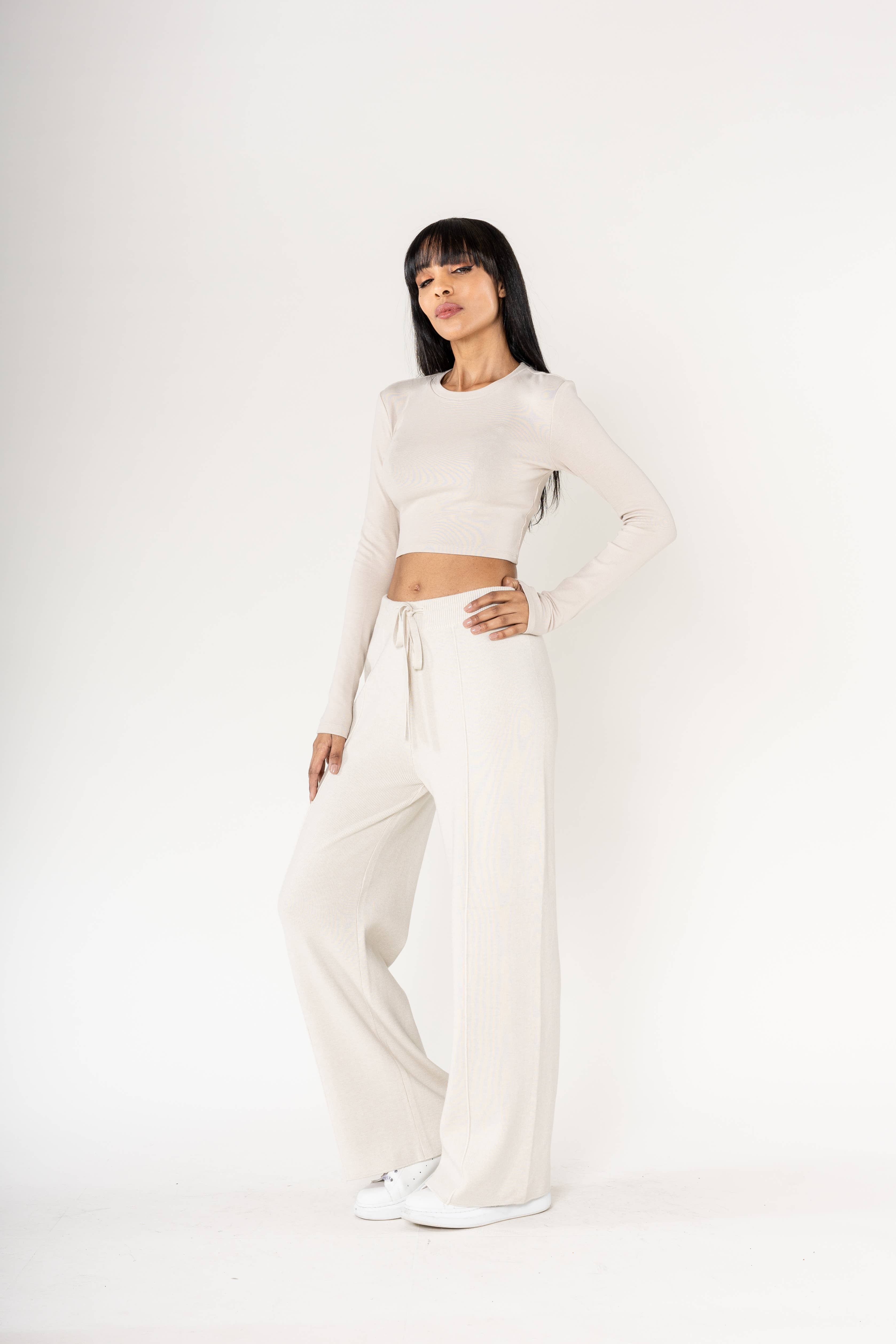 Nina Carter – Engroshandel Bukser - Dame – F025 Flared Cocooning Comfort-strikbukser34