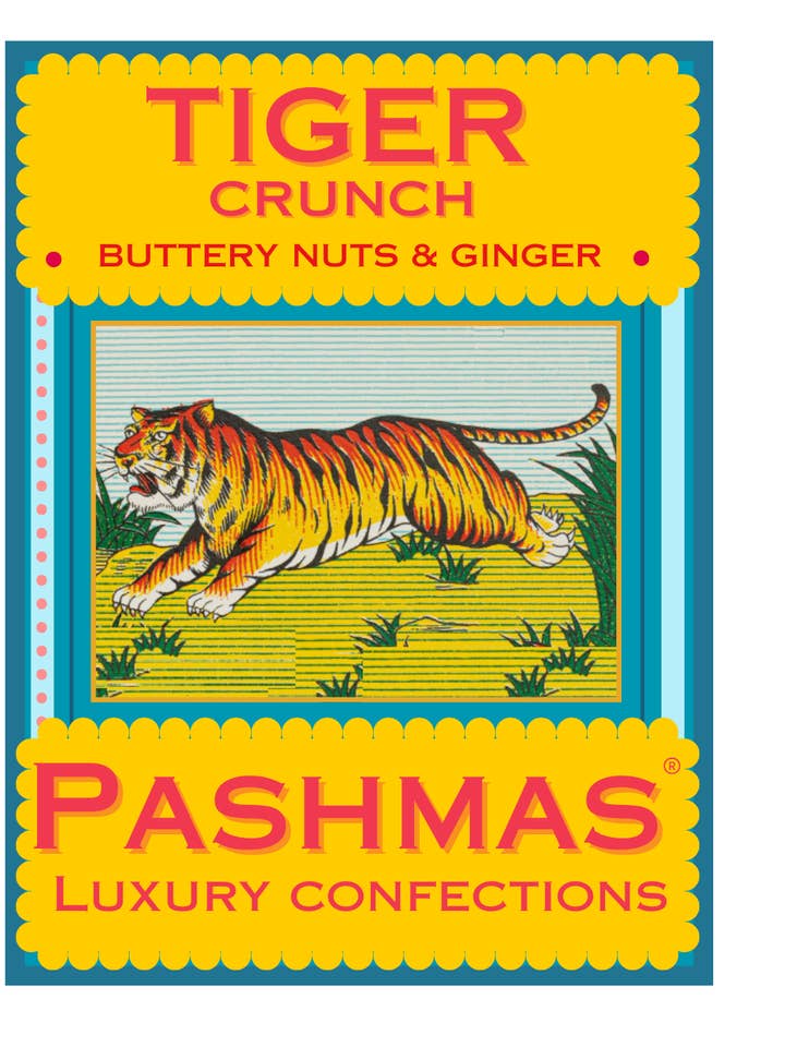 PASHMAS Luxury Indian Confections Tiger Crunch for wholesale by Dorset Chocolate