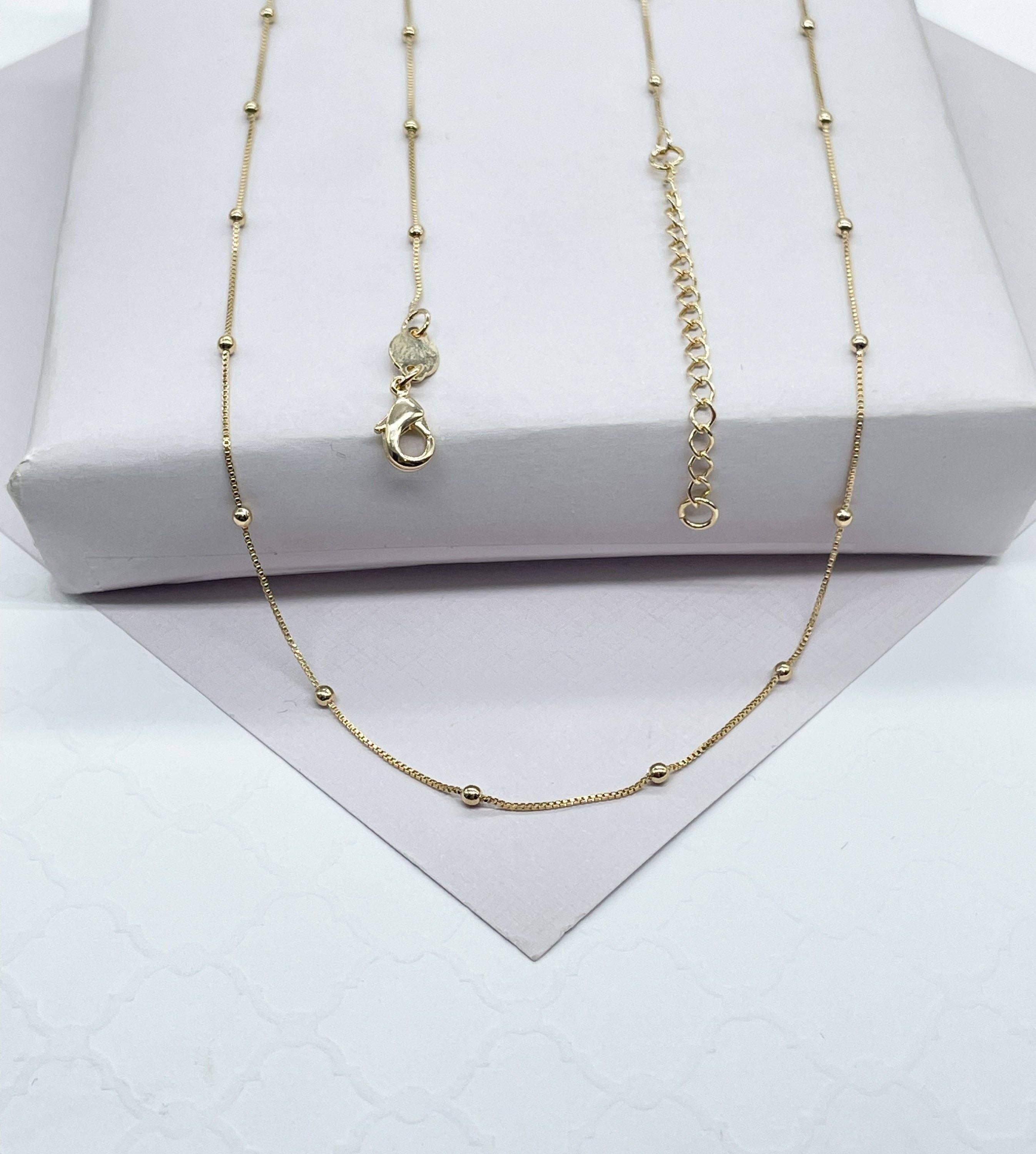 Milie - Wholesale Link & Chain Necklace - 18k Gold Filled Ultra Thin 0.6mm Satellite Chain2
