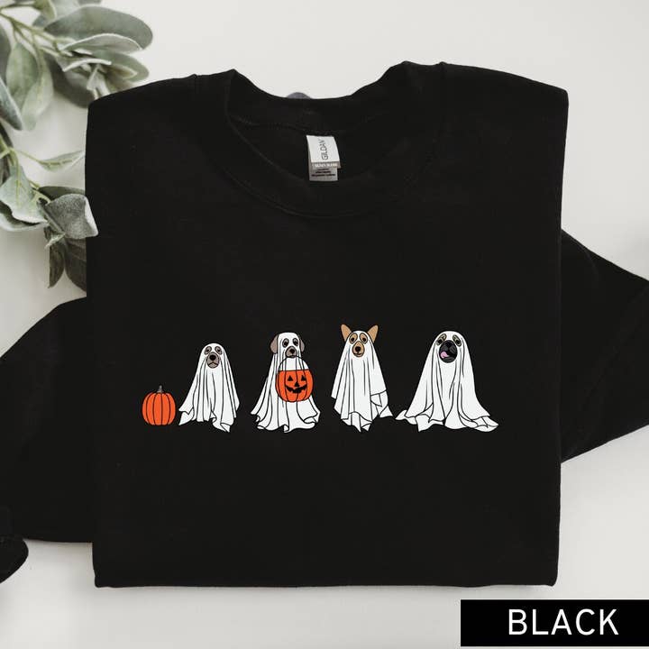 Halloween Sweatshirt, Hund Ghost Shirt, Halloween Outfit, Sjov for engroshandel hos Rosie and Vi