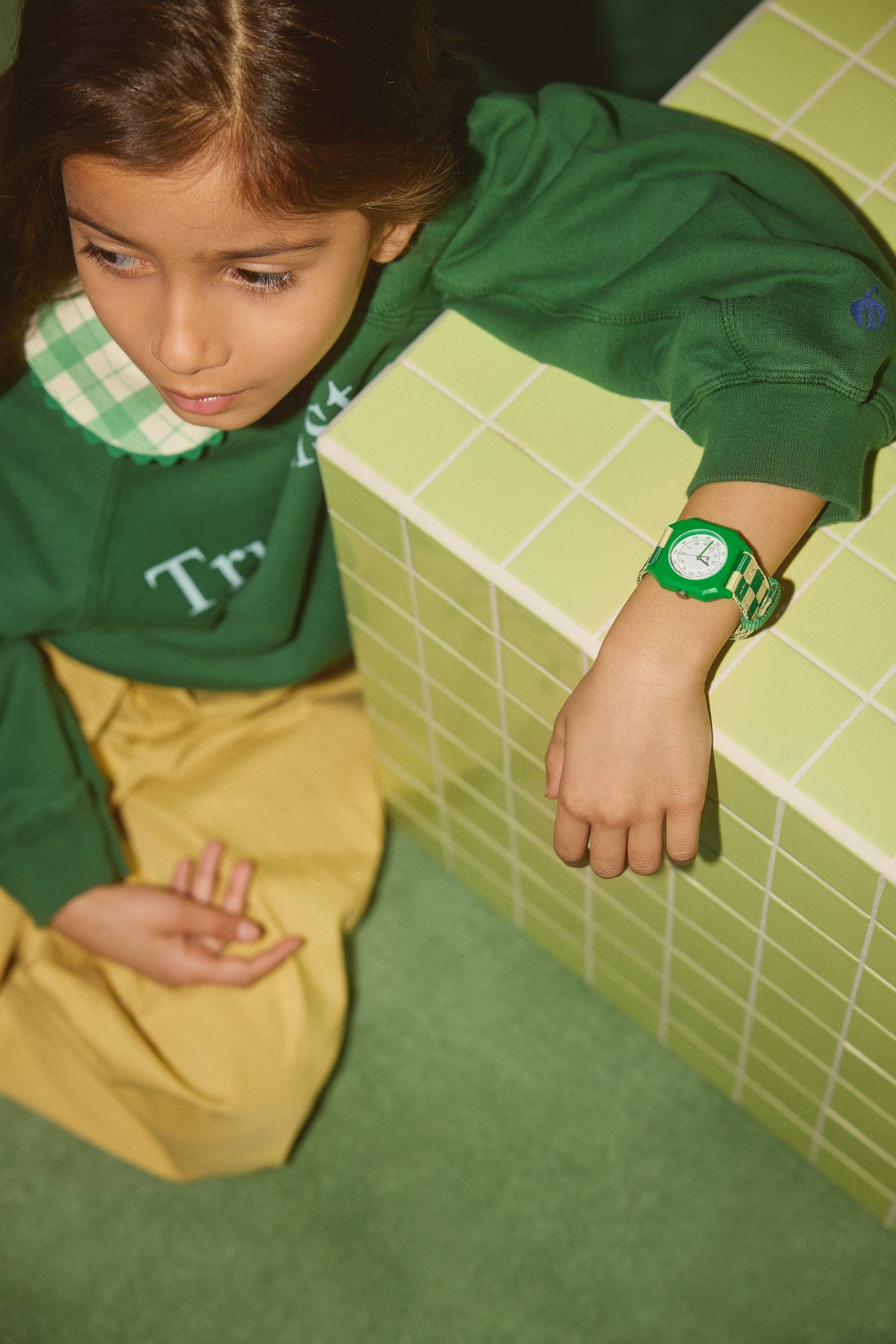 Mini Kyomo - Wholesale Wrist Watch - Kids - Summer grass - Green Checkered4