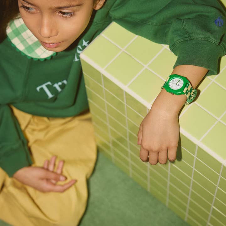 Mini Kyomo - Wholesale Wrist Watch - Kids - Summer grass - Green Checkered4