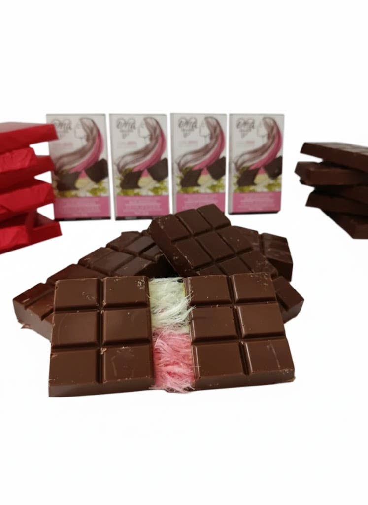 Aladdin - Wholesale Chocolate Bar - Angel Hair Milk Chocolate with Pistachio & Cotton Candy - 100gr4