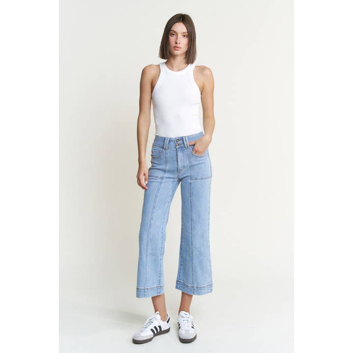 SUPER HIGH RISE WIDE CROP for wholesale by Mica Denim