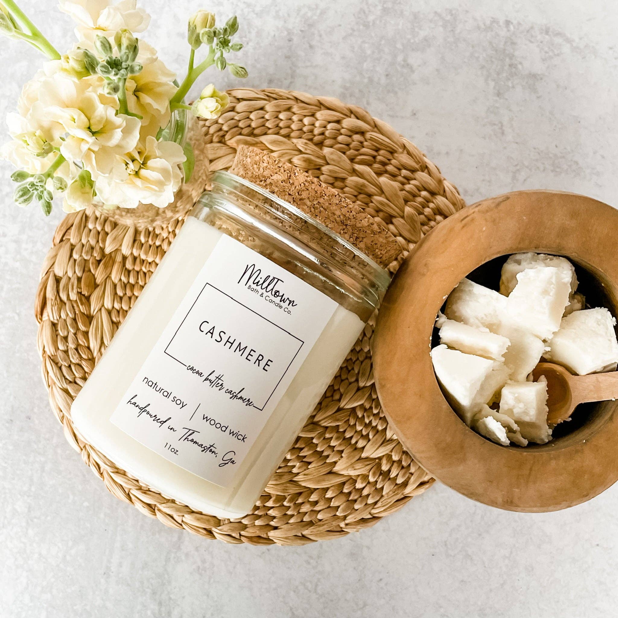 MillTown Bath & Candle Company - Wholesale Jar/Filled Candle - Cashmere Soy Candle-100% Natural Soy Wax | Wooden-Wick Candles | Clean-Burning & Long-Lasting1