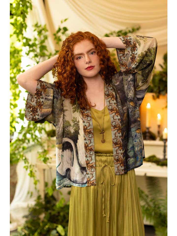 Market of Stars (USA) - Wholesale Kimono - Women's - Theatre of Dreams Pixie Duster Cropped Kimono w/ Swan5