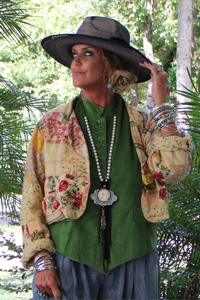 Jaded Gypsy – wholesale Outerwear Vest - Women’s – Mesmerized Vest - Fern Corduroy 0