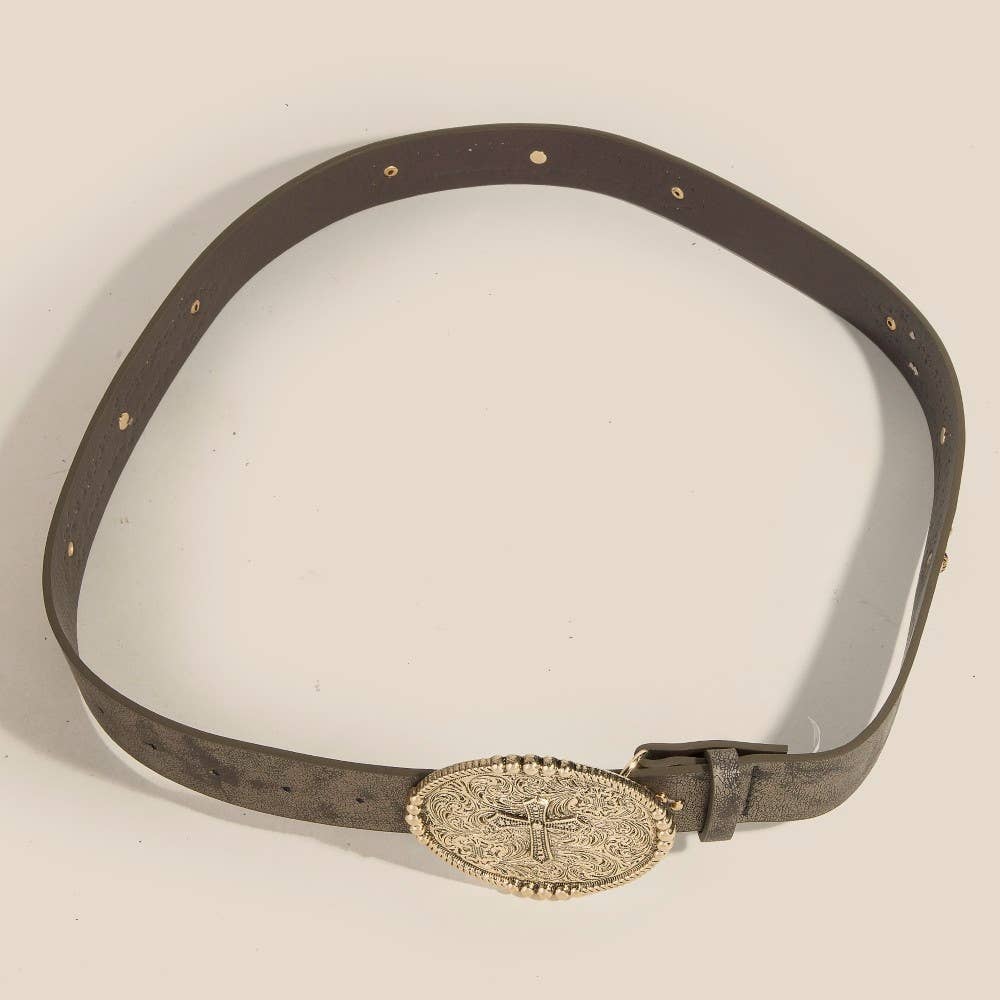 Anarchy Street - Wholesale Belt - Women's - Vegan Leather Embroidered Cowboy Buckle Belt2